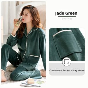 JIALEFEN | Autumn Winter Thickened Coral Fleece Pajamas