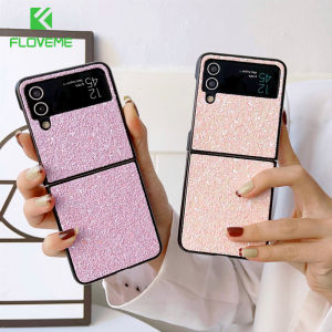 FLOVEME Luxury Matte Glitter Sequins Phone Case For Samsung Galaxy Z Flip 4 Flip 3 5G Bling Shiny Soft Silicone Protective Shockproof Back Cover For Galaxy Z Flip 4 Flip 3