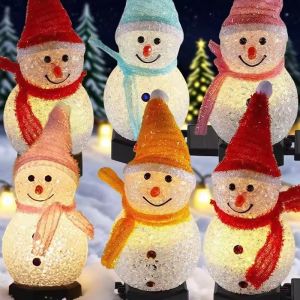 โคมไฟไฟติดสวนพลังงานแสงอาทิตย์คริสมาสต์พลังงานแสงอาทิตย์เสาไฟตกแต่ง Rumput Halaman กลางแจ้งงานปาร์ตี้วันหยุดคริสต์มาส