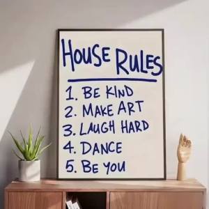 House Rules Poster Modern and Elegant Wall Stickers for Home Decor Living Room Dormitory Wall Art
