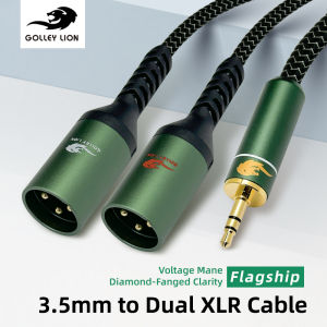 GOLLEY LION 3.5mm to Dual XLR Cable | Silver-Plated Copper | Studio Mic/PA/Pro Audio Equipment