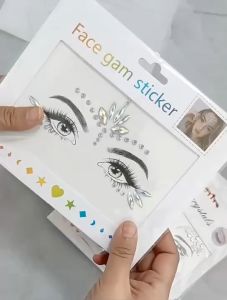 New Set Stiker Berlian Stiker Wajah Makeup 5D Face Kristal Festival Musik Konser Topeng Mata Dan Wajah