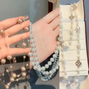 Vòng cổ dây chuyền ngọc nhiều lớp HOT TREND dáng dài tổng hợp mẫu đẹp cho áo dài