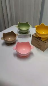 Original Cat Bowl Macaron Color fat Cubes Pet Bowl Neck guard High bowl Cat food bowl against upset