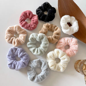 Korean Scrunchies Cute Plush Hair Tie for Girls Women Elastic Soft Hair Band Ponytail Holder Gifts Accessories