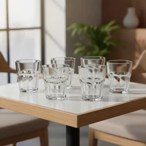 Bộ 12 Ly Thủy Tinh 8 Cạnh 6029 Central 330ml Dày Dặn Chống Trượt Chuyên Dụng Cho Quán Cà Phê Trà Sữa