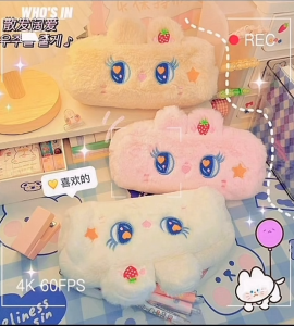 🐰SIÊU ĐẸP🐰 Hộp bút lông thỏ mắt long lanh Dung tích lớn Đựng bút văn phòng phẩm Đồ makeup đi học đi chơi Dễ thương CUTE quà tặng cho bé gái bạn bè người thân baby bunny nhân vật hoạt hình