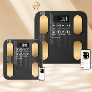High Precision Electronic Body Weight Scale Home Use Charging Fat Loss Smart Scale BMI Analysis LED Display Square Glass Panel