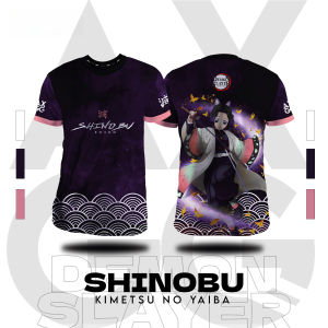 Bandai | Demon Slayer Shinobu Kocho Anime Men/Woman T-Shirts 2026 New Summer Fashion Casual Round Neck Top Short-Sleeve Tee Men Kids Y2k