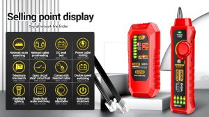 Shockley ANENG เครื่องทดสอบสาย LAN RJ11 RJ45 M469A เครื่องรับสัญญาณสายติดตามทดสอบอัจฉริยะสายเคเบิลเครือข่าย DC ทดสอบแรงดันไฟฟ้าเครื่องมือสร้างเครือ