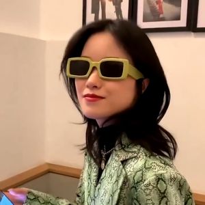 SMD Kacamata Gaya Retro Korea Anti UV Protection Bentuk Persegi Panjang