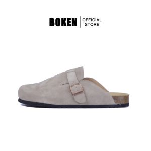 รองเท้าแตะบอสตันสำหรับผู้ชายสไตล์คลาสสิกไม้ก๊อกรองเท้าเปิดส้นรองเท้าเด็กลำลองพื้นผิวหรูหรา