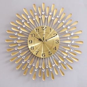 HOL Stock 38/50cm European Peacock 3D Wall Clock Large Size Elegant Metal Wall Art Modern Home Decoration
