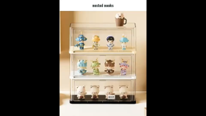 Popmart Blind Box Figurine Display Box Transparent Clear Acrylic Stackable Display Case Front Door Opening for Figurines