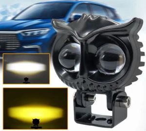 đèn trợ sáng mắt cú xe máy ôtô 2 chế độ cốt vàng pha trắng siêu sang hàng loại tốt