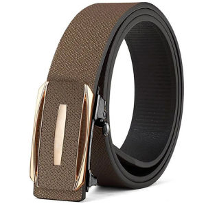 Business Mens Belt Automatic Buckle Belt PU Leather Belt High End Design Versatile Waist Belt