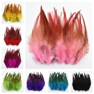 50pcs 10-15cm Chicken Feather Rooster Cock Plumes Fly Tying Feather DIY Jewelry Dream cather Earring Accessory Plumas for Crafts