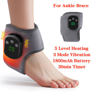 Hailicare | Electric Foot Ankle Massager 5 Levels Heating Hot Compress 3 Modes Vibration Massage Joint Protection Heated Ankle Support Brace