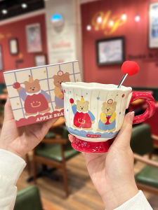 Cốc Cà Phê Gốm Dễ Thương Kèm Thìa Hình Gấu Nhỏ Thiết Kế Sinh Nhật Quà Tặng Cho Bạn Thân Dùng Tại Nhà Cốc Đựng Cà Phê Bằng Gốm Sứ