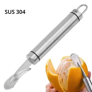 ที่ปอกผลไม้สแตนเลส 304 สีส้ม 1/2 ชิ้น สำหรับครัว บ้าน และสวน