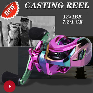 [COD] Baitcasting Reel 12+1 BB 7.2: 1 Reel Casting  Aluminum Spool Mesin Pancing Murah High Quality Reel bc
