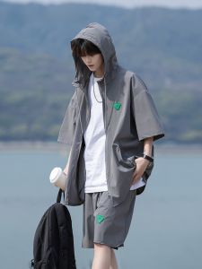 HetingHOME | Hetinghome Summer Sporty Loose Short Sleeve T-Shirt Set For Couples Trendy Brand Casual Loose Shorts Youth Polyester Blend