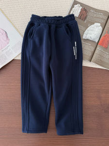 Thick Fleece Lined Casual Sports Pants for Boys Warm Velvet Pants Elastic Waist Long Trousers Childrens Winter Wear