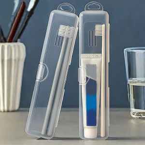 WORTHBUY Toothbrush Case Transparent Plastic Organizer Box Portable Toothbrush Holder Toothpaste Toothbrush Storage Container