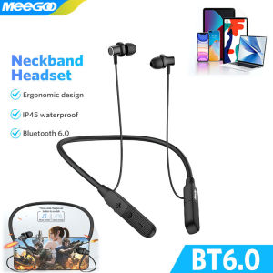 MeeGoo | MeeGoo Bluetooth Earphones Wireless Headphones Magnetic Sport Neckband Neck-hanging TWS Earbuds Wireless Bluetooth Headset New