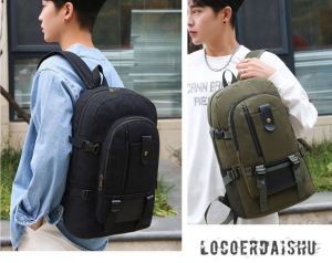 Dawaar Beg Galas Remaja Wanita Lelaki Sekolah (Canvas Men Women Teenage Backpack Travel Casual ScHool Student Bag ) 11W3