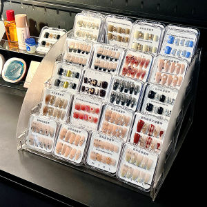 Nail Wear Nail Storage Box Transparent Acrylic Nail Patch Display Gift Box Desktop Ladder Display Stand