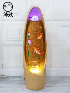 Annual Fish European-Style Water Fountain Opening Bring In Wealth and Treasure Decoration Living Room Floor Waterscape Cascading Waterfall Humidifier
