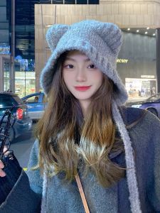 Mũ Lông Cừu Tai Mèo Có Dây Cực Xinh Hàng Đẹp