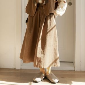 Váy Dài Đến Giữa Bắp Chân Cạp Cao Phong Cách Hàn Quốc Cho Nữ Mùa Thu 2025 Váy Chữ a Đa Năng Thanh Lịch