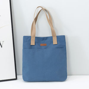 Large Capacity Canvas Shoulder Bag Womens College Student Class Book Bag Korean Style Versatile Simple Ins Japanese Style Crossbody Bag