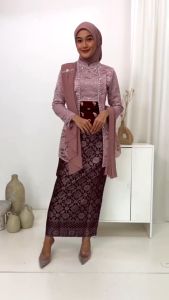Laksmi Kebaya Kutubaru Free Selendang Obi Belt Batik Baju Wisuda Lamaran Set Tunik Kondangan Kekinian