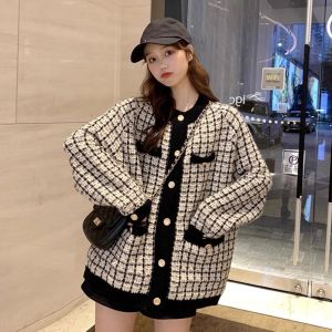 Áo Khoác Cardigan Len Kẻ Caro Cao Cấp