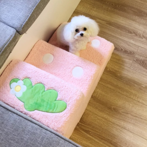 Pet Dog Stairs Three-layer Sponge Step Bedside Ladder Teddy Anti-slip Pad for Elderly And Young Dogs Cats Home Supplies