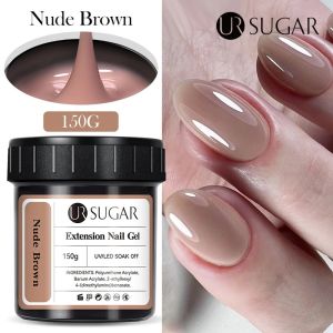 UR SUGAR 150g Nude Clear Extension Nail Gel Polish Nails Finger Form Camouflage Hard Gel Fast Extension Acrylic Nail Manicure