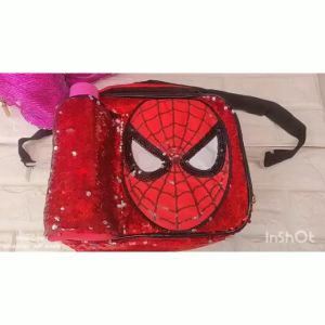 Tas Bekal Anak Import Murah Karakter Superhero Unicorn - Lunch Bag Sequin 27x21x10cm Polyester Insulasi Botol Minum
