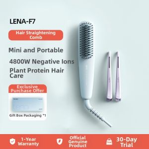 LENA | Portable Mini Negative Ion Lena Straightening Comb Hair Styling Tool Ceramic Heated Brush Professional Salon Home Travel Use