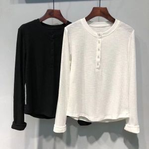 plus Size Womens Casual Loose Long Sleeve Shirt Korean Style Button up Top for  And Pear Shaped Body Spring Autumn