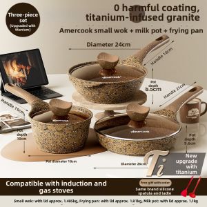 AMERCOOK | Granite Titanium Non-Stick Wok
