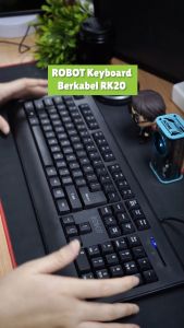 ROBOT Keyboard Berkabel / Portable Mini Office Wired Keyboard RK20 Ultra-Thin Original - Garansi Resmi 1 Tahun