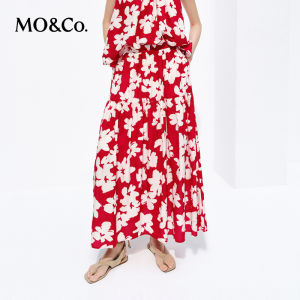 MO&Co. | Chân Váy Hoa Đỏ Nhẹ Tiered