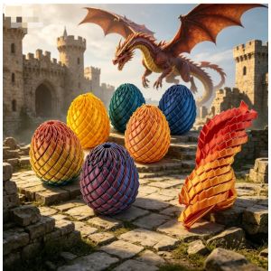 Bandai | 3D Print Decompression Dragon Egg Toy - Smooth Rotating stress relief toy ADHD Anxiety Relief Eco-Safe Finger Toy for Adults toy