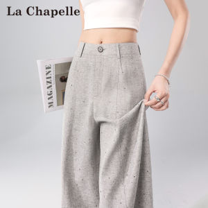 La Chapelle | Stylish Diamond-pattern High-waist Lightweight Summer Wide-leg Pants
