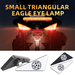 KEVANLY | 2pcs Motorcycle LED Rotating Lights Car Decor Lamps License Plate Brake Signal Triangle Eagle Lights JDM Mod Red Light 12V