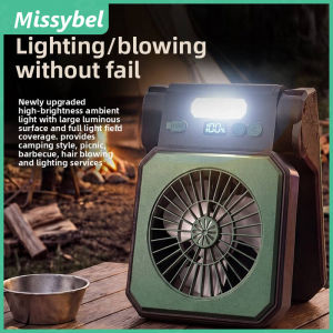 Portable high wind solar USB charging outdoor camping fan with LED night light ultra long endurance suitable for hiking office desk use in strong winds
