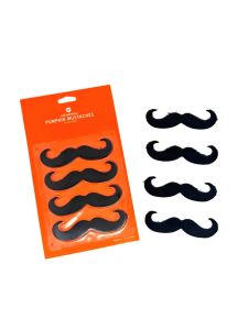 4Pcs Self-Adhesive Fake Mustache Set Novelty False Handlebar Moustache for Halloween Cosplay Costume Party Masquerade Prank